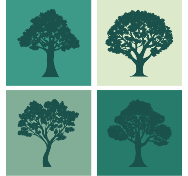 Bases para copos coleção Árvores em silhueta - TenStickers