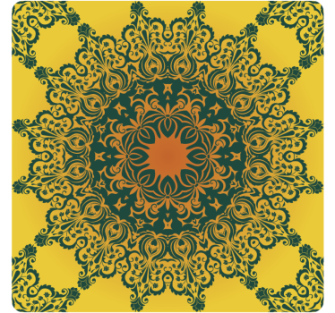 Bases para copos com padrão amarelo ornamental - TenStickers