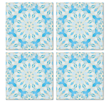 Bases para copos emblema de flor intrincada - TenStickers
