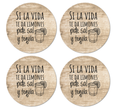 Bases para copos em vinil com frases Frase prova a vida sem press - TenStickers