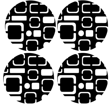 Bases para copos com motivos geométricos pretos - TenStickers