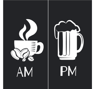 Bases para copos frase café da manhã cerveja à noite - TenStickers