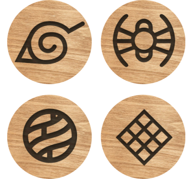 Bases para copos em vinil alternativas Padrão de madeira naruto - TenStickers