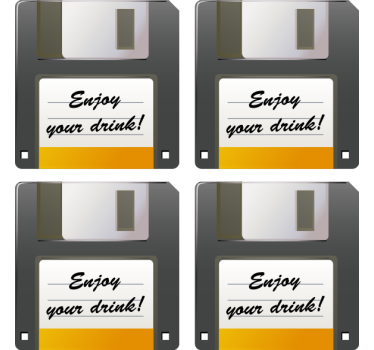 Bases para copos lembrete de bebida disquete - TenStickers