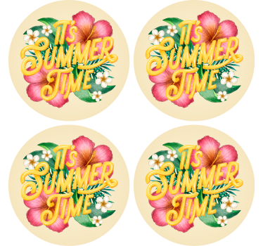 Bases para copos frase citação floral de verão - TenStickers