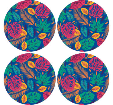 Bases para copos estampa de folhas tropicais - TenStickers