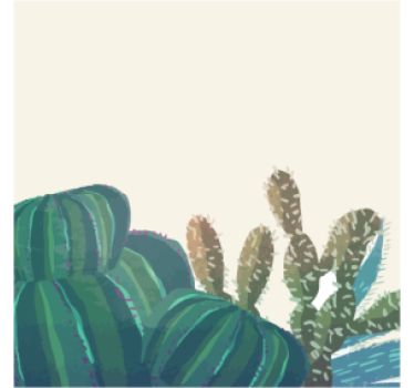 Bases para copos arranjo de cactos com textura - TenStickers