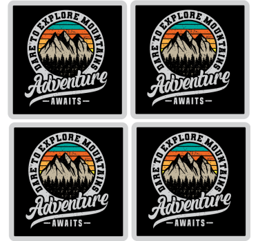 Bases para copos frase explore aventura nas montanhas - TenStickers