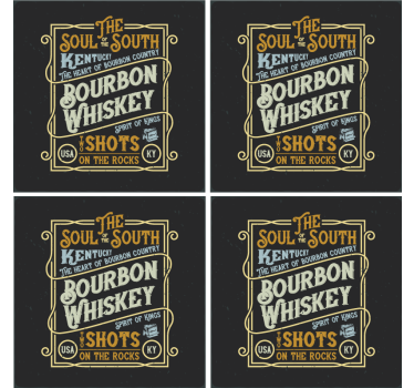 Bases para copos frase almas de bourbon e uísque - TenStickers