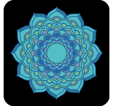 Bases para copos florais azuis intricados - TenStickers