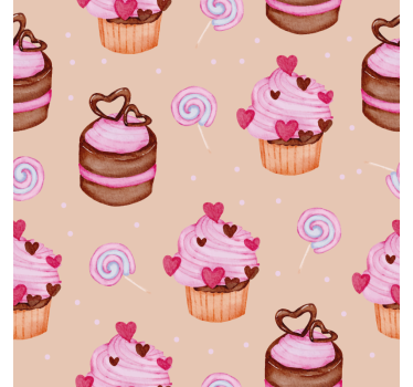 Bases para copos personalizáveis padrão doce de cupcake - TenStickers