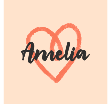 Bases para copos em vinil personalizáveis Coração rosa personaliz - TenStickers