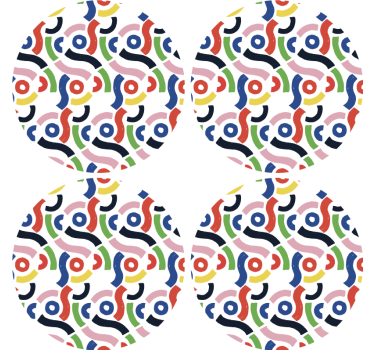 Bases para copos com padrões abstratos coloridos - TenStickers