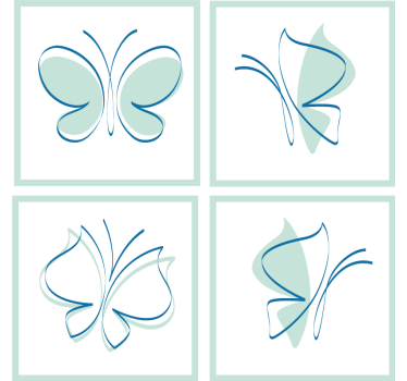 Bases para copos com padrões de borboletas elegantes - TenStickers