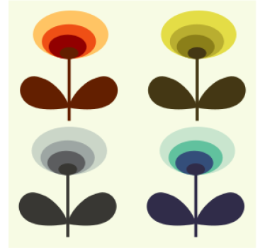 Bases para copos com formas florais em camadas - TenStickers