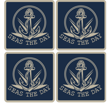 Bases para copos em vinil personalizáveis produtode âncora azul - TenStickers