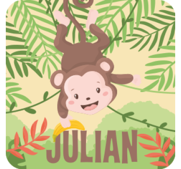 Bases para copos design de macaco brincalhão - TenStickers