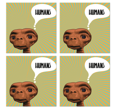 Bases para copos em vinil alternativas Et pensando em humanos - TenStickers