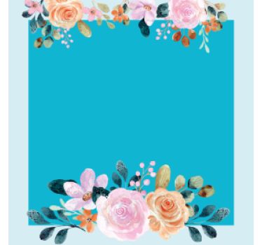Bases para copos personalizáveis acento floral retangular - TenStickers