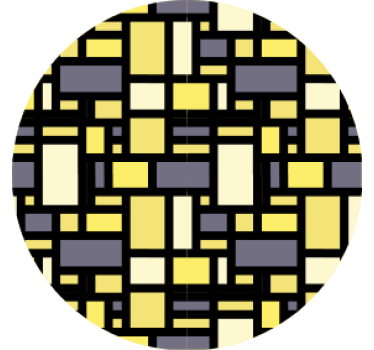 Bases para copos com padrão geométrico amarelo e cinza - TenStickers