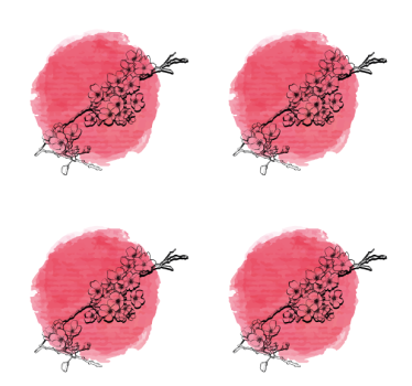 Bases para copos contorno floral em rosa - TenStickers