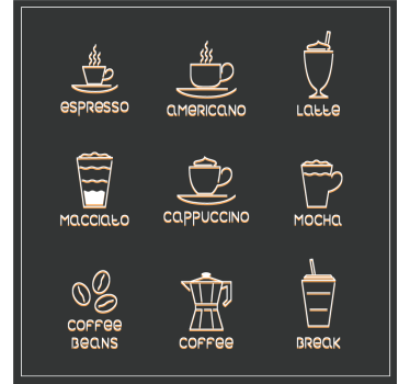 Bases para copos frase café e bebidas - TenStickers