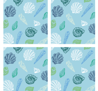 Bases para copos com padrão de conchas - TenStickers
