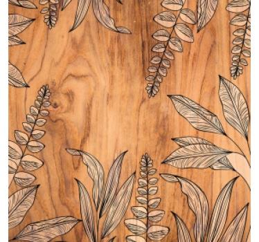 Bases para copos em madeira natural com contorno floral - TenStickers