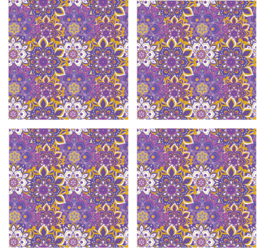 Bases para copos elemento botânico elaborado - TenStickers