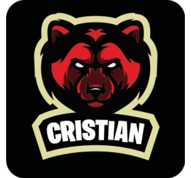 Bases para copos frase emblema de urso com nome - TenStickers