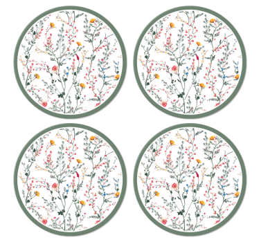 Bases para copos em vinil modernas Flores de jardim minimalistas  - TenStickers