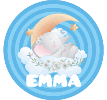 Bases para copos personalizáveis elefante lua estrelas - TenStickers