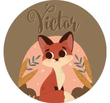 Bases para copos personalizáveis personagem de raposa fofa - TenStickers