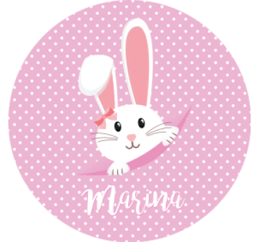 Bases para copos vintage coelho com laço - TenStickers