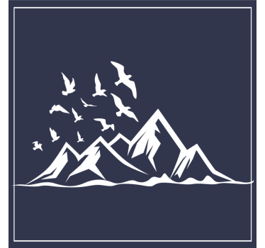 Bases para copos silhueta de paisagem montanhosa - TenStickers