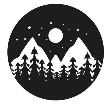Bases para copos paisagem noturna na montanha - TenStickers
