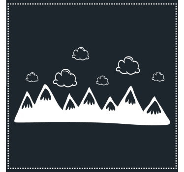 Bases para copos silhueta de montanha com nuvens - TenStickers