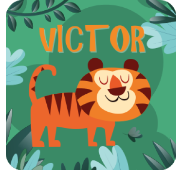 Bases para copos personalizáveis ilustração de tigre alegre - TenStickers