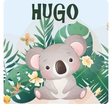Bases para copos personalizáveis com arte de coala adorável - TenStickers