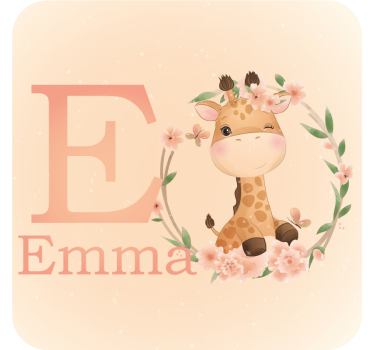 Bases para copos personalizáveis personagem girafa fofo - TenStickers