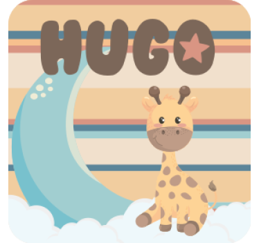 Bases para copos personalizáveis girafa fofa - TenStickers