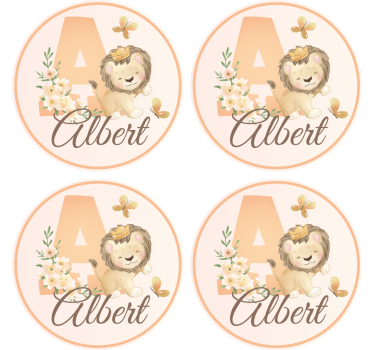 Bases para copos personalizáveis design de leão divertido - TenStickers