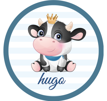 Bases para copos em vinil personalizáveis Vaca fofa para menino c - TenStickers