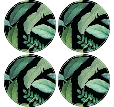 Bases para copos composição verde folhosa - TenStickers
