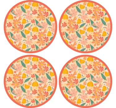 Bases para copos com superfície redonda floral - TenStickers
