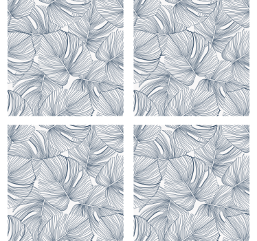 Bases para copos com design de padrão de folhas - TenStickers