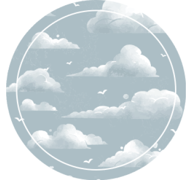 Bases para copos com padrão céu nublado - TenStickers
