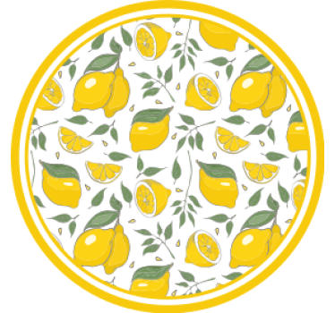 Bases para copos com elementos de padrão limão - TenStickers