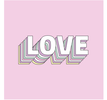 Bases para copos frase tipografia de amor rosa e branco - TenStickers