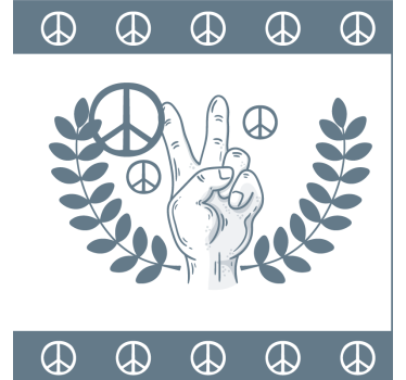 Bases para copos frase símbolo da paz e vitória - TenStickers